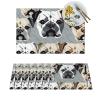 American Bulldog Head Placemats Set Washable Non-Slip Place Mats Heat Resistant Table Mats Rectangle PVC Woven Placemat for Dining Table Decoration view 1