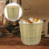 Ciieeo Wicker Basket Lid Bamboo Storage Organizer Snack Fruit Basket for Desktop view 2