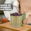 Ciieeo Wicker Basket Lid Bamboo Storage Organizer Snack Fruit Basket for Desktop view 4