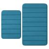 Buganda Meomry Foam Bathroom Rugs 2 Pieces, Bath Mat Size 24 x 16 and 35.4 x 24 in Peacock Blue, 2 Item Bundle view 1