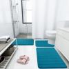 Buganda Meomry Foam Bathroom Rugs 2 Pieces, Bath Mat Size 24 x 16 and 35.4 x 24 in Peacock Blue, 2 Item Bundle view 2