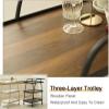 KOELAP Bar Cart, Serving Cart for The Home, Modern Design 3 Tiers Bar Cart Drinks Trolley Wood Metal Storage Trolley Lockable Wheels Easy to Put - 85 X 60 X 40cm (Color : B) view 3