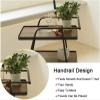 KOELAP Bar Cart, Serving Cart for The Home, Modern Design 3 Tiers Bar Cart Drinks Trolley Wood Metal Storage Trolley Lockable Wheels Easy to Put - 85 X 60 X 40cm (Color : B) view 4