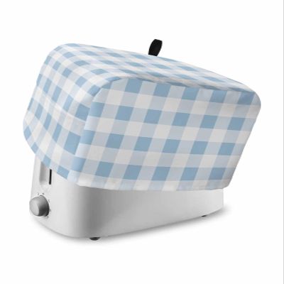 Buffalo Plaid Blue 4 Slice Toaster Cover Small Appliance Cover Toaster Dustproof Fingerprint Protectors Machine Washable, Country French Simple White Lattice
