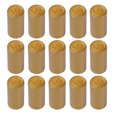Ciieeo 100pcs Heat Shrink Wine Bottle Caps Gold Sealing Film for and Restaurant Use Easy Application Heat Blower for Wine Shops and Wineries