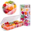 AIERSA Snack Box Container for Adults-12 Compartments,Adjustable Divided Snackle Box,Bento Box Accessories with 60 Labels,Snack Boxes for Travel,Work,Clear (2 Pack) view 2
