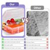 AIERSA Snack Box Container for Adults-12 Compartments,Adjustable Divided Snackle Box,Bento Box Accessories with 60 Labels,Snack Boxes for Travel,Work,Clear (2 Pack) view 4