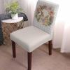 Easter Bunny Dining Chair Cover Set of 8,Stretch Chair Protectors Slipcover,Spandex Kitchen Chair Seat Back Cushion Slip Cover for Dining Room,Party,Ceremony Watercolor Flower Eggs Retro Buffalo Plaid view 2