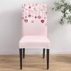 Valentine's Day Dining Chair Cover Set of 8, Stretch Chair Protectors Slipcover, Spandex Kitchen Chair Seat Back Cushion Slip Cover for Dining Room, Party, Hotel, Ceremony Pink Love Romance Holiday view 4