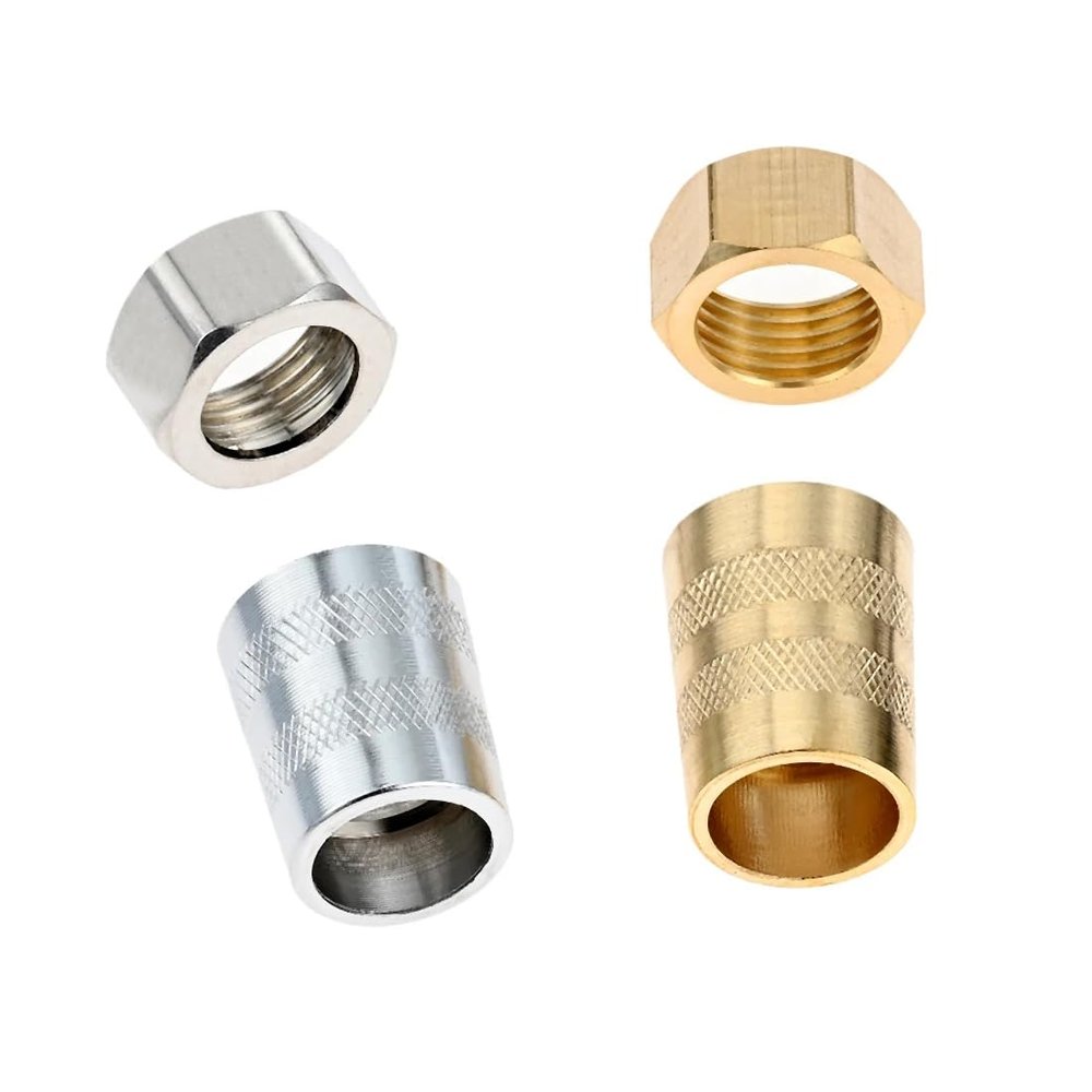 RecDec 2 Set Shower Hose Nut and Screw Replacement Universal Stainless Steel Brass Adapter Joint Connector for Handheld Shower Head Hose Bathroom Bathing Water Pipe Attachment Repair Parts