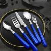 GOODJAYVEN Silverware Flatware Set, 5/20/30/40 Piece Stainless Steel Cutlery Steak Knife, Fork And Spoon Set Thickened Cutlery (Color : Red, Size : 4Set-20Pcs) view 3