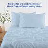 600 Thread Count Cotton Bed Sheets for RV King|100% Egyptian Cotton Sheets|4 Piece Sheet Set Comfy Ultra-Soft Breathable Natural Cooling Sheets|Upto 16 Inch Deep Pocket Sheet Set in Light Blue Solid view 3