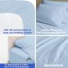 600 Thread Count Cotton Bed Sheets for RV King|100% Egyptian Cotton Sheets|4 Piece Sheet Set Comfy Ultra-Soft Breathable Natural Cooling Sheets|Upto 16 Inch Deep Pocket Sheet Set in Light Blue Solid view 4
