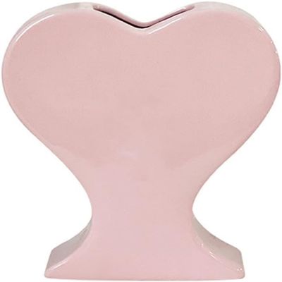 Heart Shaped Vase Decorative Vase Room Home Decor Living Room Ceramic Vases Flower Vase Ornament Office Mantle Decor for Wedding, Mantel, Table, Bedroom Decoration (Size : Pink)