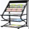 JacCos High Magazine Holder Metal, Floor Standing Display Stand - 61" Literature Newspaper Storage Rack, Detachable Exhibition Stand - Books Brochure Organizer (Color : White) (Black) view 1