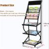 JacCos High Magazine Holder Metal, Floor Standing Display Stand - 61" Literature Newspaper Storage Rack, Detachable Exhibition Stand - Books Brochure Organizer (Color : White) (Black) view 2
