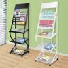 JacCos High Magazine Holder Metal, Floor Standing Display Stand - 61" Literature Newspaper Storage Rack, Detachable Exhibition Stand - Books Brochure Organizer (Color : White) (Black) view 4