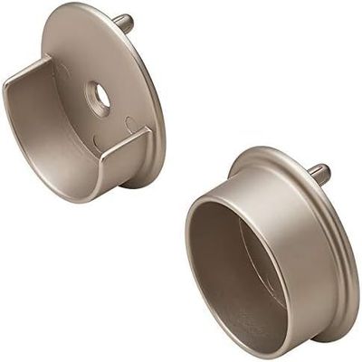 TAG Synergy Premium 1 Pair of 1-5/16" Diameter Round Wardrobe Tube Closet Rod End Supports (Matt Nickel)