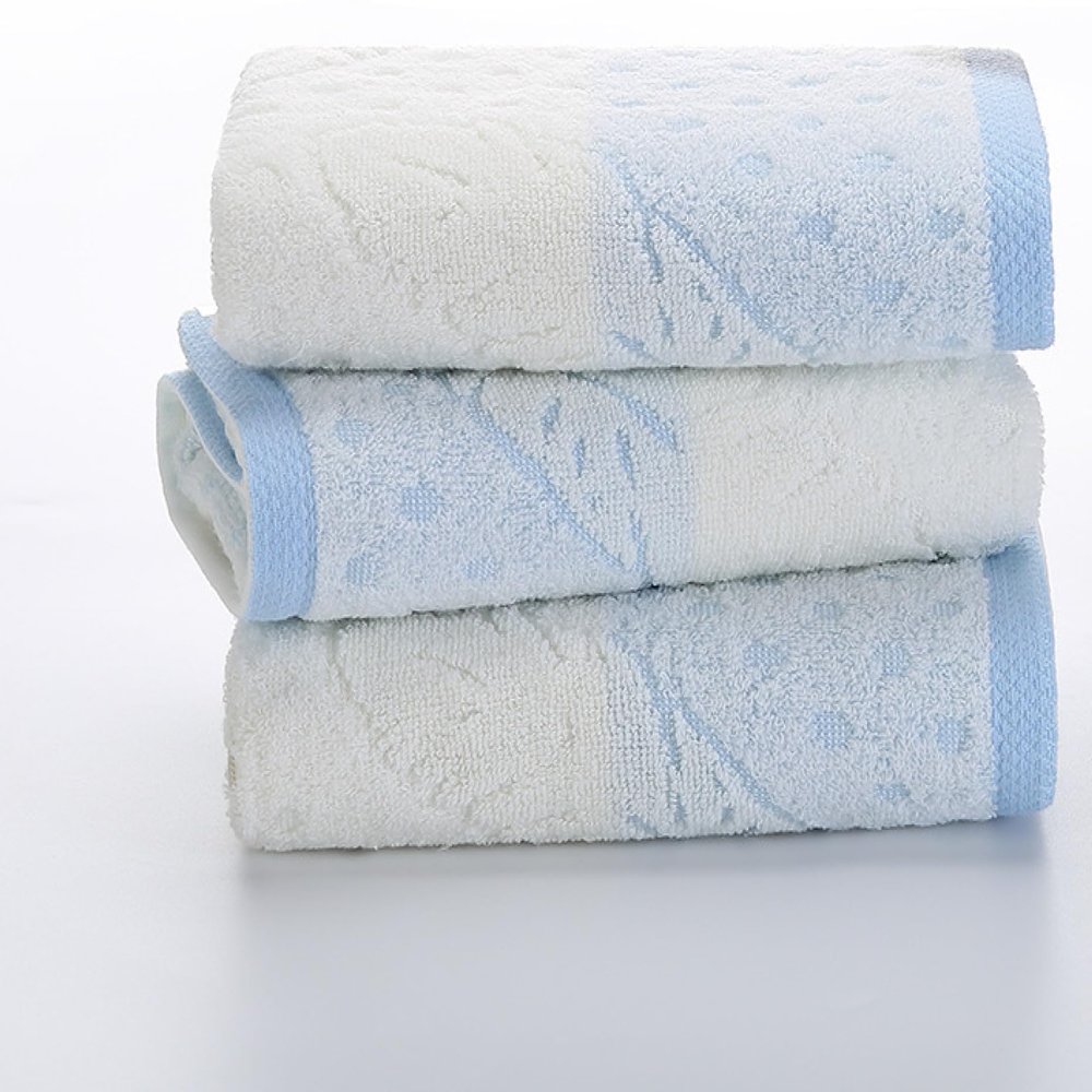 mayci Wind Tree Leaf Cotton Jacquard Towel Polka dot Fashion Small Fresh Couple Towel Blue8276