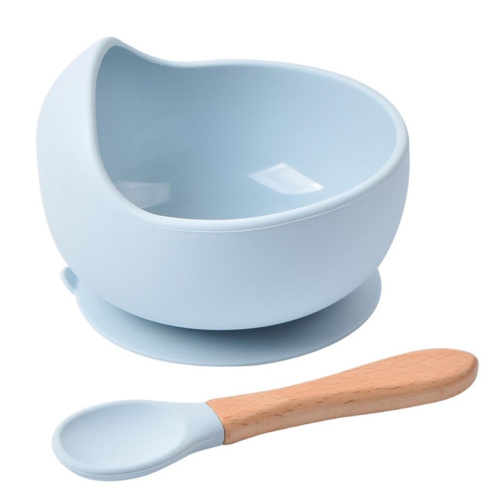 mayci Silicone dinner plate food bowl #3bowls+scoop
