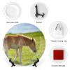 Animal Horse Decorative Plate for Kitchen Accent Ceramic Wall Hanging Souvenir with Display Stand Collectible Plate for Wedding Holiday Party Supplies Home Decor 6" view 3