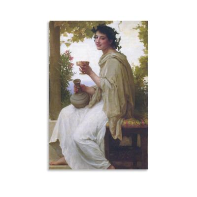 Bacchante by William Adolphe Bouguereau Prints Poster Wall Art Canvas Art Poster And Wall Art Picture Print Modern Family Bedroom Decor Posters 20x30inch(50x75cm)