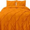 WegaLinen Cotton Pinch Pleated Zipper Clouser Orange Duvet Cover Super King 120x120-600 Thread Count 5 Piece view 1