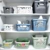 Glad Plastic Storage Basket Set, Value Pack of 6 | Open Storage Bins for Shelves, Bathroom, Pantry, Closet | Nesting Organizer Boxes with Handles, 2 Gallon, Marina Blue view 3