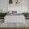 AFI Naples Full Solid Wood Low Profile Platform Bed with Matching Footboard in White view 3