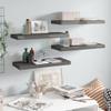 FUDUGEHMIOFWFJJ Floating Wall Shelves 4 pcs High Gloss Bookshelf for Bedroom,Shelves,Wood Bookcase,Suitable for Bedroom, Office, Living Room, Study,Gray 23.6"x9.3"x1.5" MDF view 1