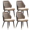 AYARNA Dining Chairs Set of 4 West Leather Upholstered Accent Chairs Carbon Steel Metal Chairs Kitchen Living Room Side Chairs (Color : Grigio), AYARNA-001 view 1