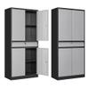 Anxxsu Metal Garage Storage Cabinet, 71" Lockable Storage Cabinet with 2 Adjustable Shelves and 1 Drawer for Garage, Utility Room, Warehouse (Black Grey) view 1