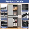 Anxxsu Metal Garage Storage Cabinet, 71" Lockable Storage Cabinet with 2 Adjustable Shelves and 1 Drawer for Garage, Utility Room, Warehouse (Black Grey) view 4