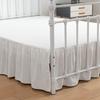xuan dian Bed Skirt King Size Ruffled Bed Skirts with Split Corners,14 Inch Drop Dust Ruffle Bed Skirt with Platform, Ivory view 1