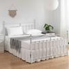 xuan dian Bed Skirt King Size Ruffled Bed Skirts with Split Corners,14 Inch Drop Dust Ruffle Bed Skirt with Platform, Ivory view 4