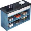 Entryway Bench, Shoe Bench for Living Room, Shoe Bench Rack with Cushion Simple and Modern, Entrance Shoe Changing Stool Shoe Cabinet, Home Bench Sofa Stool (Color : Blue, Size : 60 * 30 * 43cm) view 1