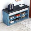 Entryway Bench, Shoe Bench for Living Room, Shoe Bench Rack with Cushion Simple and Modern, Entrance Shoe Changing Stool Shoe Cabinet, Home Bench Sofa Stool (Color : Blue, Size : 60 * 30 * 43cm) view 2