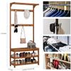 Entryway Coat Rack Shoe Bench, Multifunctional Coat Stand, 3 in 1 Hall Tree with Shoe Rack and 10 Hooks, Strong and Durable, Storage Shelf Organizer for Living Room Bedroom 170cm view 4