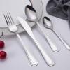 WHIERGGIN Silverware Set, 4/16/24/32 Piece Stainless Steel Tableware Simple And Fashionable Hotel Home Steak Knife, Fork And Spoon Set (Color : Silver, Size : 4Set-16Pcs) view 2
