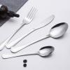 WHIERGGIN Silverware Set, 4/16/24/32 Piece Stainless Steel Tableware Simple And Fashionable Hotel Home Steak Knife, Fork And Spoon Set (Color : Silver, Size : 4Set-16Pcs) view 3