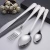WHIERGGIN Silverware Set, 4/16/24/32 Piece Stainless Steel Tableware Simple And Fashionable Hotel Home Steak Knife, Fork And Spoon Set (Color : Silver, Size : 4Set-16Pcs) view 4