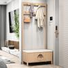 Coat Rack with Shoe Bench, 5 in 1 Design Freestanding Hall Tree with Storage Bench and Shoe Storage for Entryway, Accent Furniture with 10 Hanger Hooks, Easy Assembly,80x35x185cm view 1