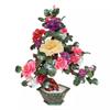 BABETT Artificial Small Bonsai Tree Flower Stand Decoration New Chinese Style Peach Peach Tree Coffee Table Jade Carving Large Decoration Living Room Jade Living Room Fake Plant Greenery Decor view 1