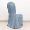 Tableclothsfactory Dusty Blue Crinkle Crushed Taffeta Banquet Chair Cover, Reusable Wedding Chair Cover view 4