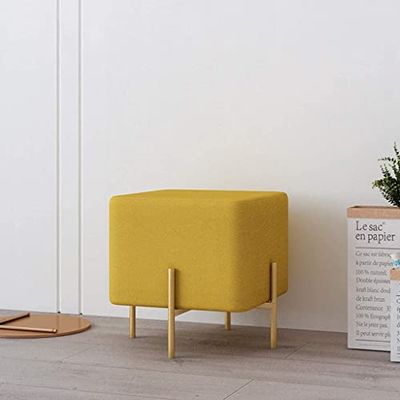 Entryway Bench, Shoe Bench for Living Room, Storage Benches Shoe Storage Bench with Cushion Coat and Shoe Storage Nordic Bedside Stool Bedside Stool Modern Shoe Changing Stool (Color : Yellow, Size
