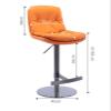 Adjustable Bars Chair with Back Counter Height Swivel Bar Stools,Kitchen Island Titanium Brushed Stainless Steel, Nappa Leather with Heavy Base,for Bar, Coffee Shop, Living Room (Brown Titan view 2