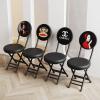 Diodceraic Padded Folding Chairs,Folding Chairs 4 Pack with Cute Pattern,Folding Dining Chairsfolding Chair with PU Leather,Party Chairs Metal Folding Chair,Folding Padded Chairs view 1