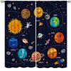 Space Astronaut Curtains for Boys Bedroom Cartoon Rockets Planets Spaceman Window Drapes Cosmic Adventure Cosmonaut Outer Space Curtains 55x63in view 1