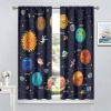 Space Astronaut Curtains for Boys Bedroom Cartoon Rockets Planets Spaceman Window Drapes Cosmic Adventure Cosmonaut Outer Space Curtains 55x63in view 4