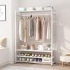 Coat Rack Shoe Rack, Metal Coat Hat Rack Freestanding with 3-Tier Shoe Rack Bench, Hat Umbrella Stand Hallway Organiser, 3-in-1 Hall Tree with Metal Frame, Easy Assembly view 1